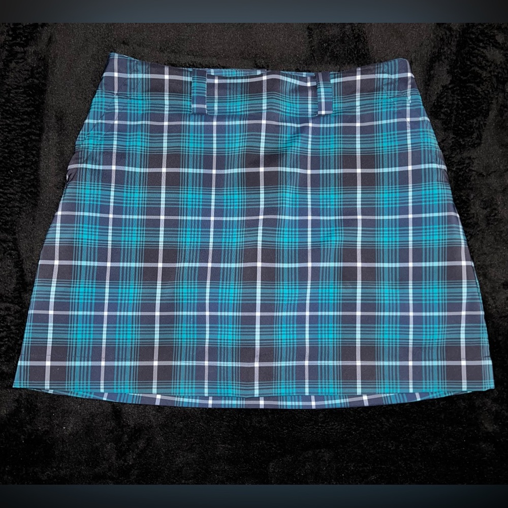 Nike Women’s Golf Skort Blue Plaid Stretch Size 10